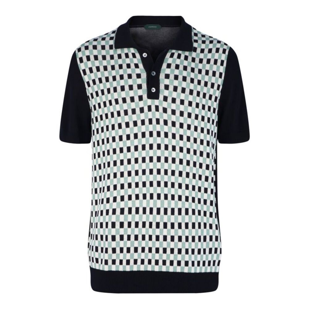 Slowear Zanone Slim-Fit Geometric Polo Shirt Multi Mens